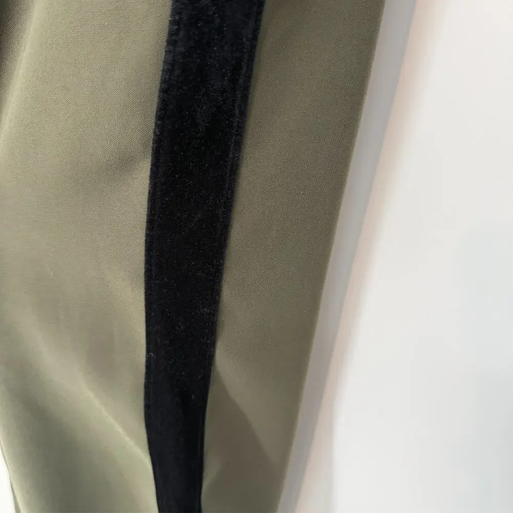 Lululemon On The Fly Jogger Velvet Trim Womens 12 Olive Travel Woven W5CMTS